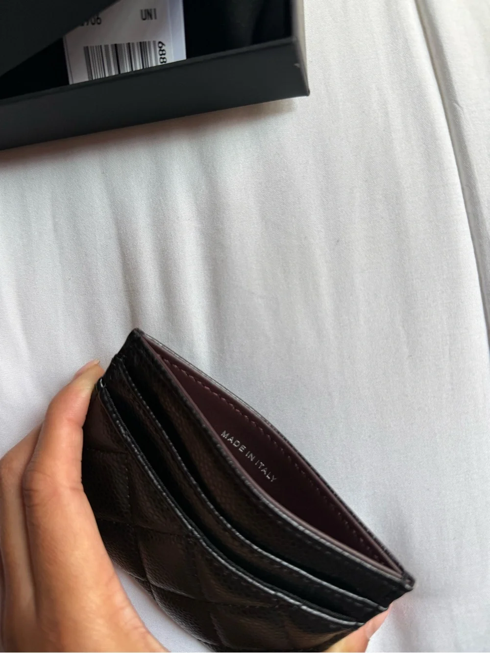 CHANEL Black Card Holder Box with Logo